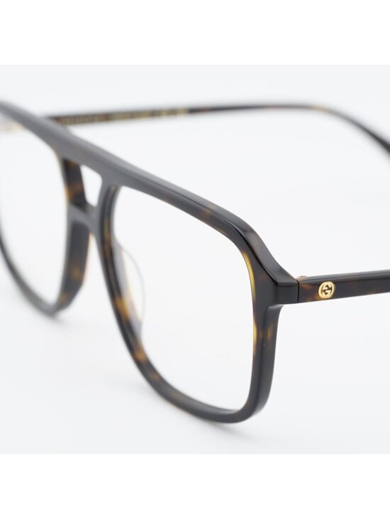 Gucci GG1078O 003 Eyeglasses Havana 56mm Square Frame main image 6